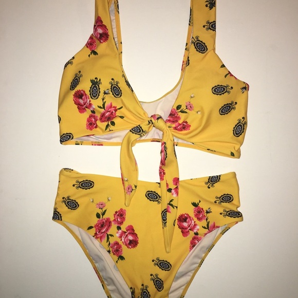 Zaful Other - Yellow high waisted bikini